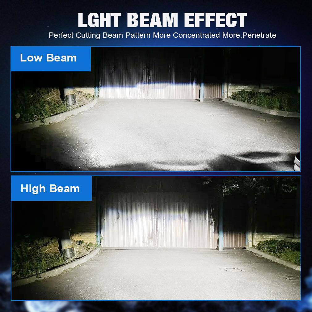2 шт. H7 светодиодные линзы для проектора лампы фар 1:1 светодиодный проектор беспроводной мини-объектив 20000 лм 60 Вт автомобильная Plug&Play турболампа 6500 К белый LHD