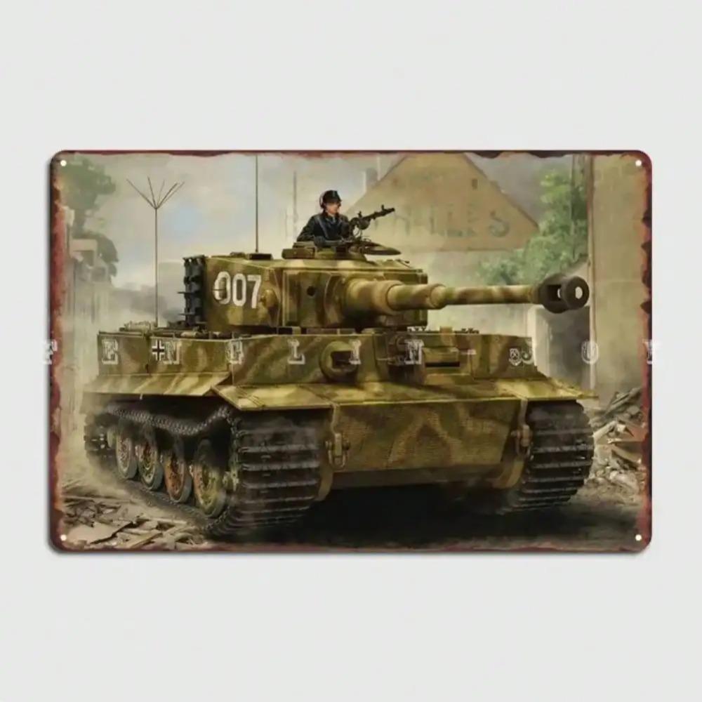 Винтажная Жестяная Вывеска "Тигр Панцер" WW2 Металлическое Настенное Искусство Для Домашнего Декора