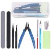 Audiophile Beginner's Model Tool Kit, 10-Piece Set, Includes Modeler's Knife (5 Replacement Blades), Thin-Blade Nippers, Precision Tweezers, and Stora