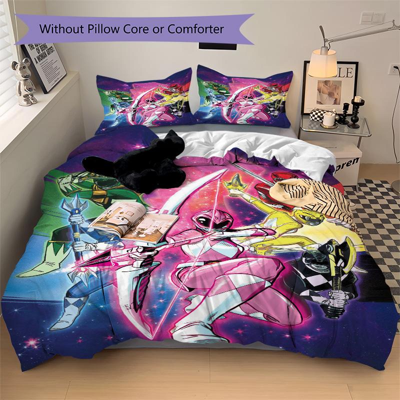 Power Rangers Bedding 3 Piece Set Hd Print Duvet Cover Pillowcases For Teens Adult Bedroom Decoration Christmas Gift C9211987