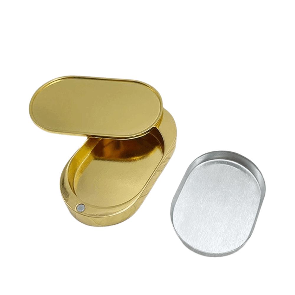 Mini Compact Size Slide Lid Balm Box Zinc Alloy Mini Fragrance Container DIY Custom Decoration