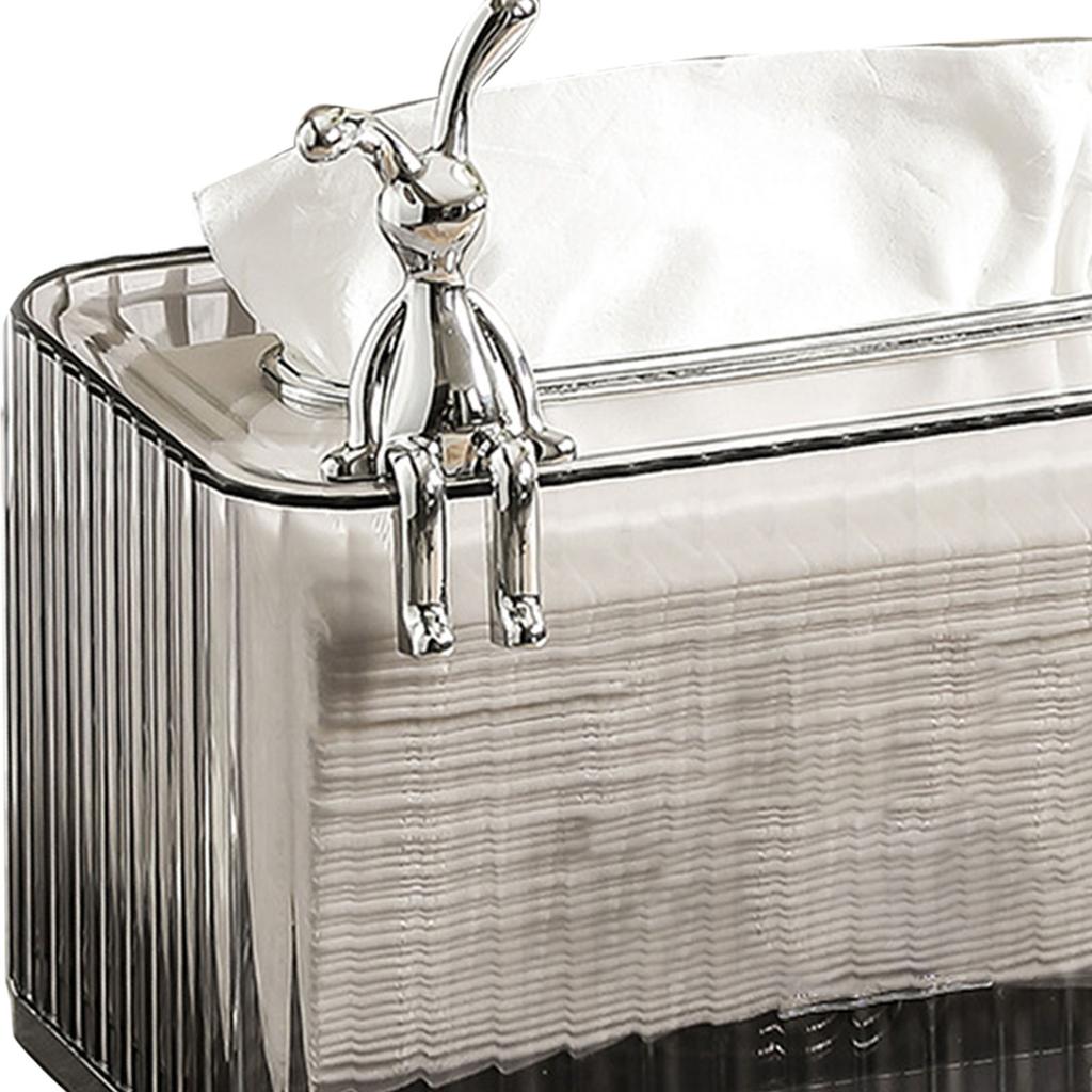 Tissue Box Holder Large Opening Auto Lifting Spring Home Tissue Dispenser for Bathroom Vanity