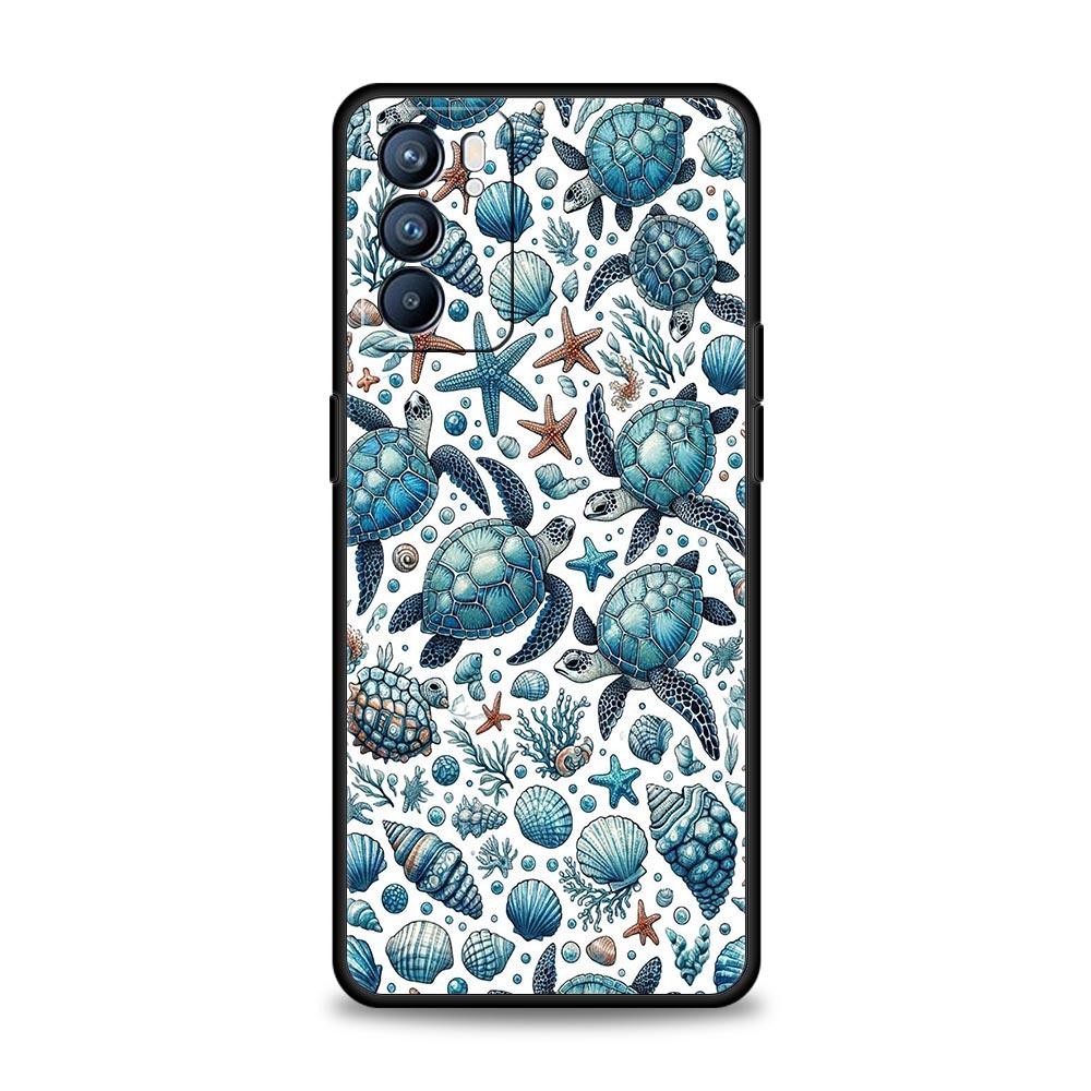 Чехол для телефона с рисунком морских ракушек и водорослей Для Oppo A17 A31 A54 A57 A78 A79 A98 Find X5 X6 Reno 6 7 8 10 11 12 13 F Pro Мягкий ТПУ