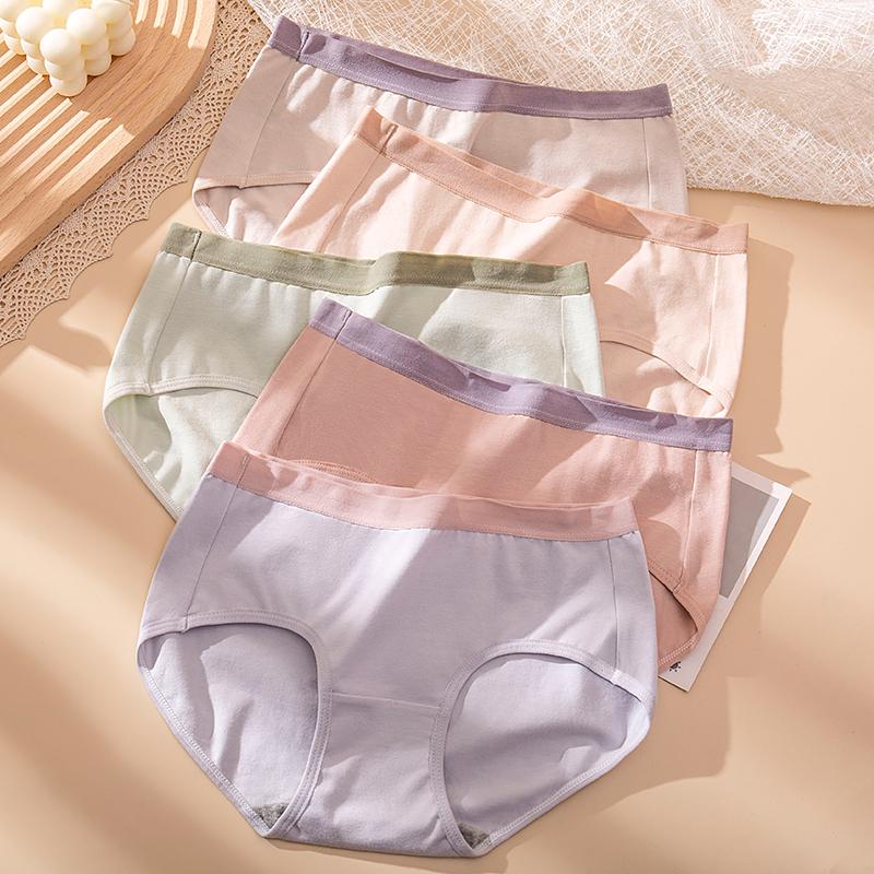5Pcs Women‘s Panties Cotton Breathable Underwear Seamless Cute Bow Girls Briefs Female Lingerie