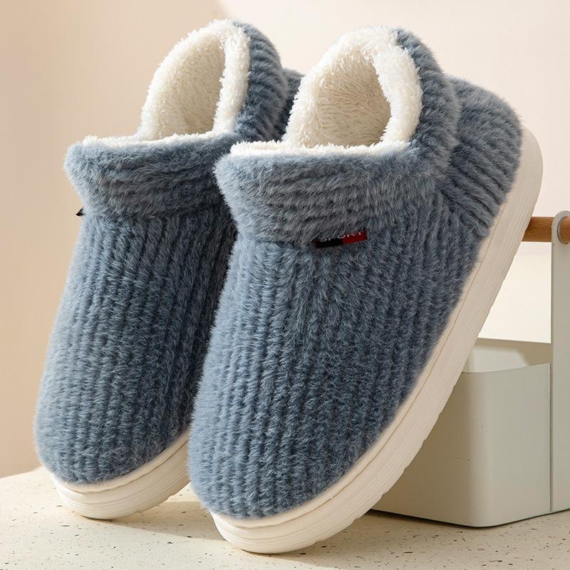 Новая сумка и шерстяные хлопковые тапочки для женщин на осень и зиму, толстая подошва, теплые и нескользящие, для домашнего использования, подходят для ношения на открытом воздухе