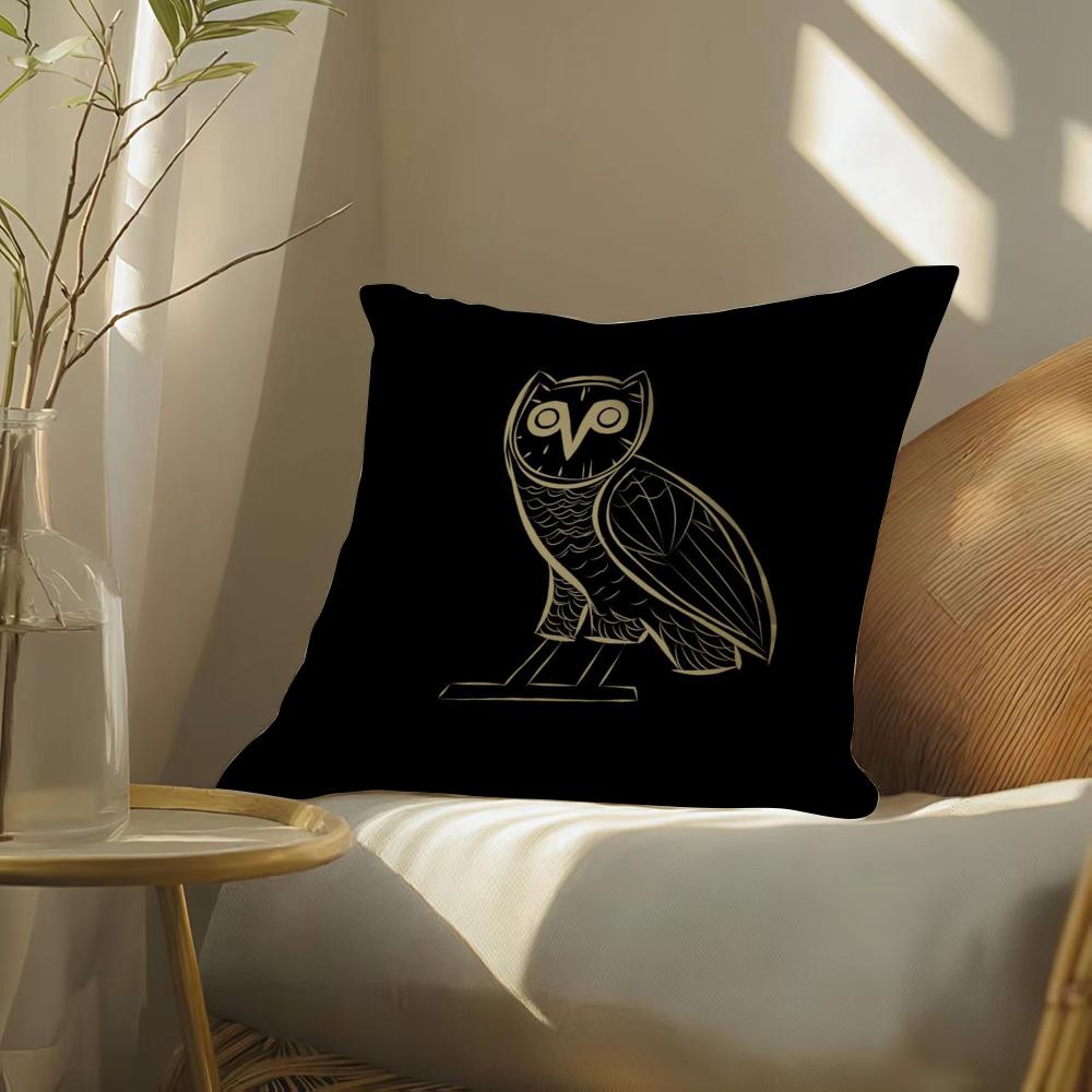 Дрейк O-O-Ovo O-Owls Наволочка Мягкая Короткошерстная Плюшевая Наволочка для Подушки Гладкая Уютная Текстура Эстетичная Наволочка Декор для Дома