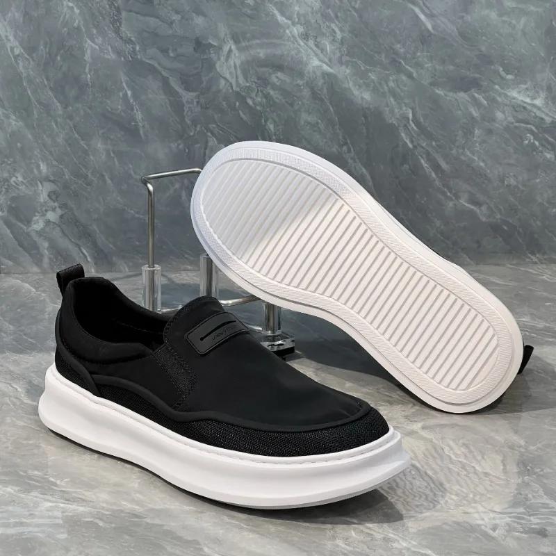 Men's Casual Shoes 2024New Breathable Canvas Shoe Comfort Sneakers Slip-on Driving Shoes for Men Black Loafers Zapatillas Hombre