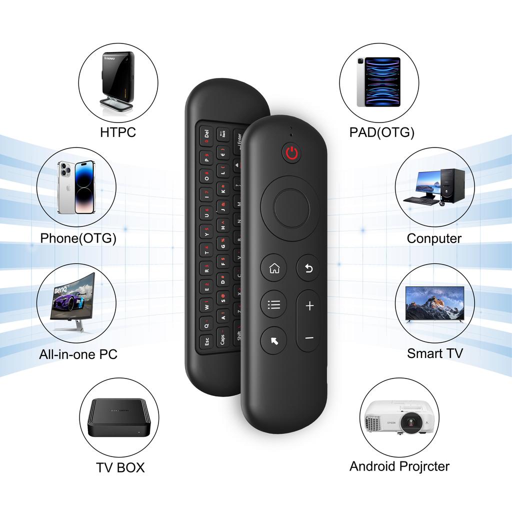 2.4GHz Wireless M5 Air Mouse Bluetooth 5.2 Mini Keyboard Voice Backlit Remote Control Rechargeable with Backlit Light for PC Android TV Box