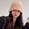 Полиэстер Хлопок Женская Панама Вязаная Шапка из Шерсти Корейская Шапка Осенне-Зимняя Шляпа