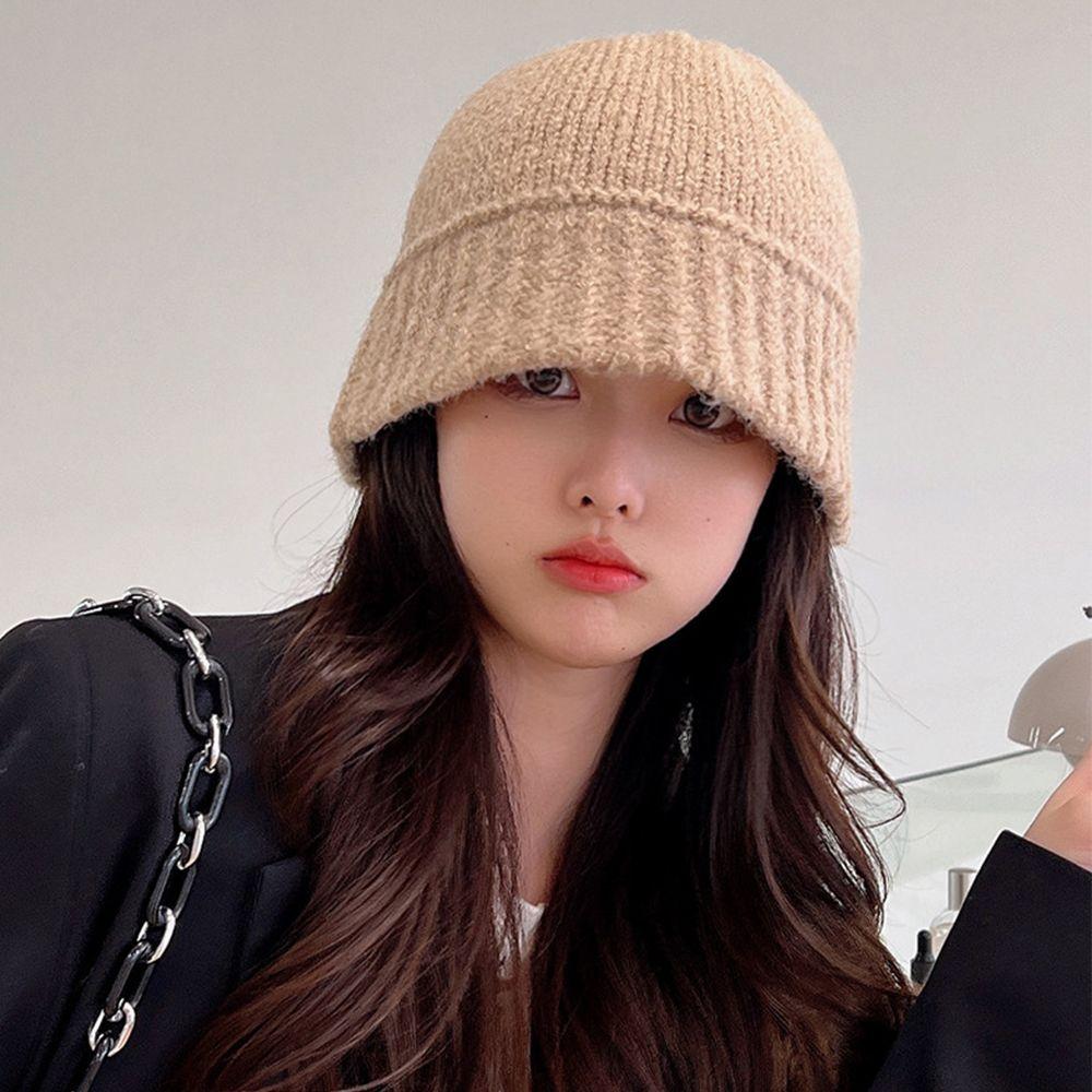 Полиэстер Хлопок Женская Панама Вязаная Шапка из Шерсти Корейская Шапка Осенне-Зимняя Шляпа