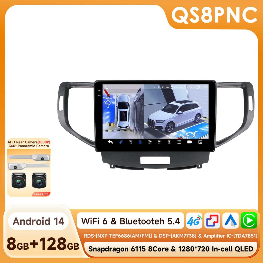 4G WIFI Carplay for Honda Accord 8 Acura TSX 2008 2009 2010 2011 2012 Car radio Android 12 Multimedia Video player 6115 Stereo