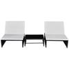 Ensemble de salon de jardin - vidaXL - 43069 - 2 chaises inclinables - table basse - résine tressée noire