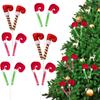 6 шт. рождественских ножек-13-дюймовые елочные украшения с фиксированной проволокой-полосатые плюшевые ножки для украшения дома на рождественскую елку