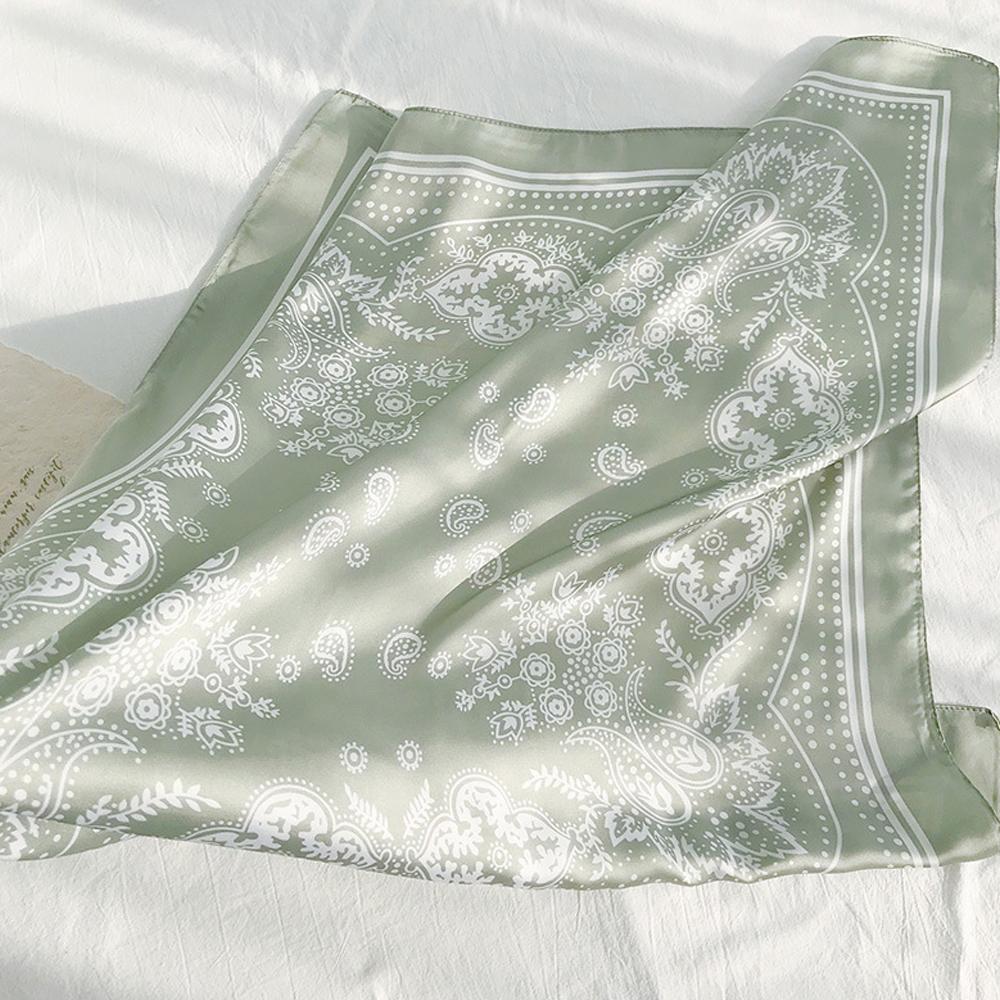 Elegant For Women Paisley Printed Flower Small Shawls Head Scarfs Square Hijab Scarf Bandana
