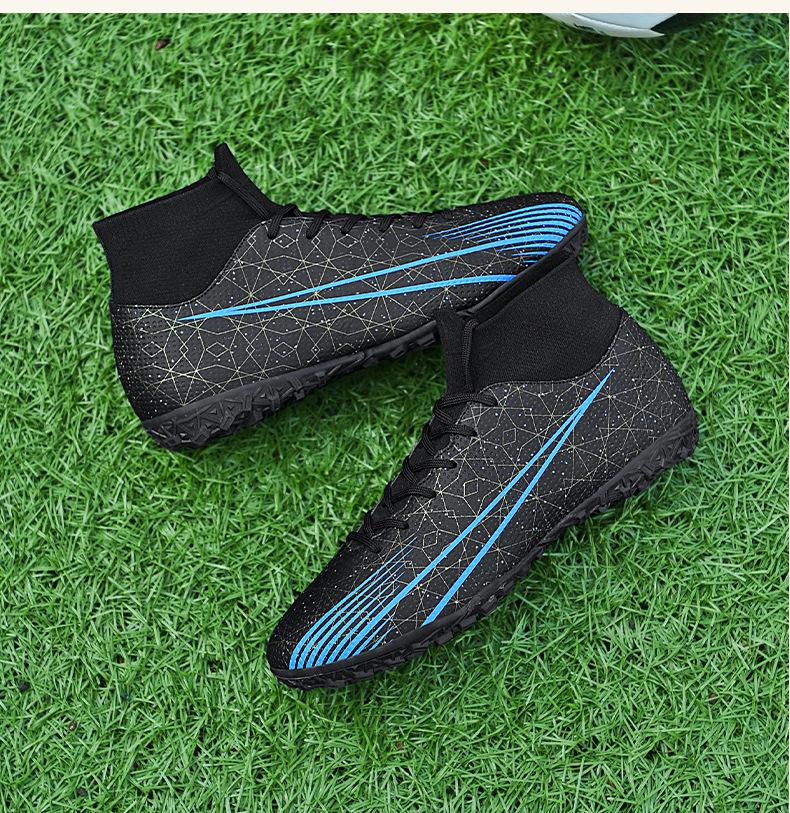 Шипованные футбольные бутсы детские кожаные спортивные туфли мужские ботинки внешнеторговые с высоким верхом большого размера 46 47 кроссовки