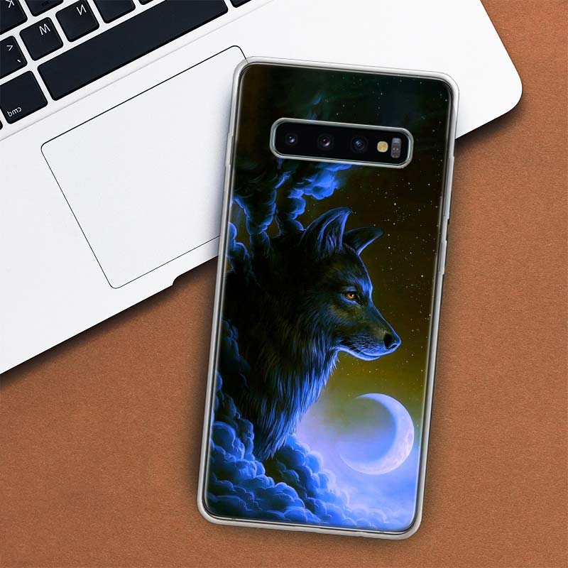 Звездный Животный Волк Ледяной Чехол для Телефона Samsung Galaxy M21 M12 M31S M32 M51 M52 Note 20 Ulte 10 Plus 9 8 J4 J6 + J8 M11 F52 F62