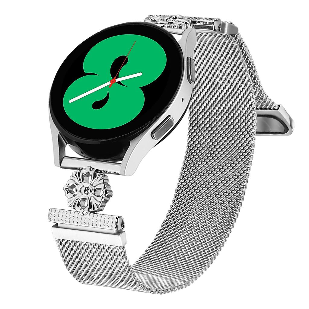 Для Garmin Vivomove Sport/Venu 2 Plus Миланский браслет Цветок Нержавеющая сталь Магнитный сетчатый ремешок для часов