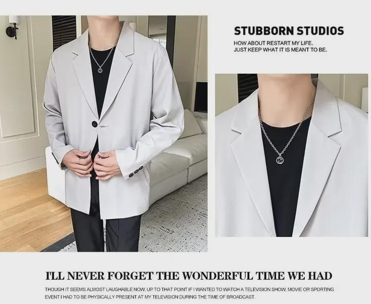 Модный мужской пиджак в корейском стиле на осень – свободная и модная повседневная одежда