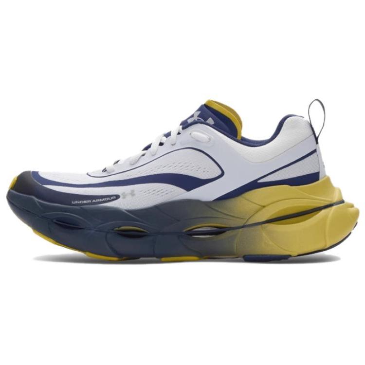Under Armour Halo Racer Выстиранный темно-синий желтый оттенок Мужские кроссовки Белый бледно-серый 6007639-403