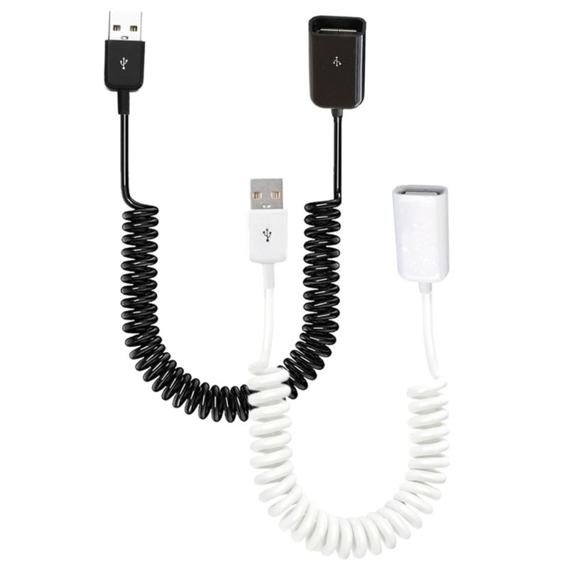 Кабель-удлинитель USB2.0 папа-мама пружинный спиральный телескопический для различных USB-устройств