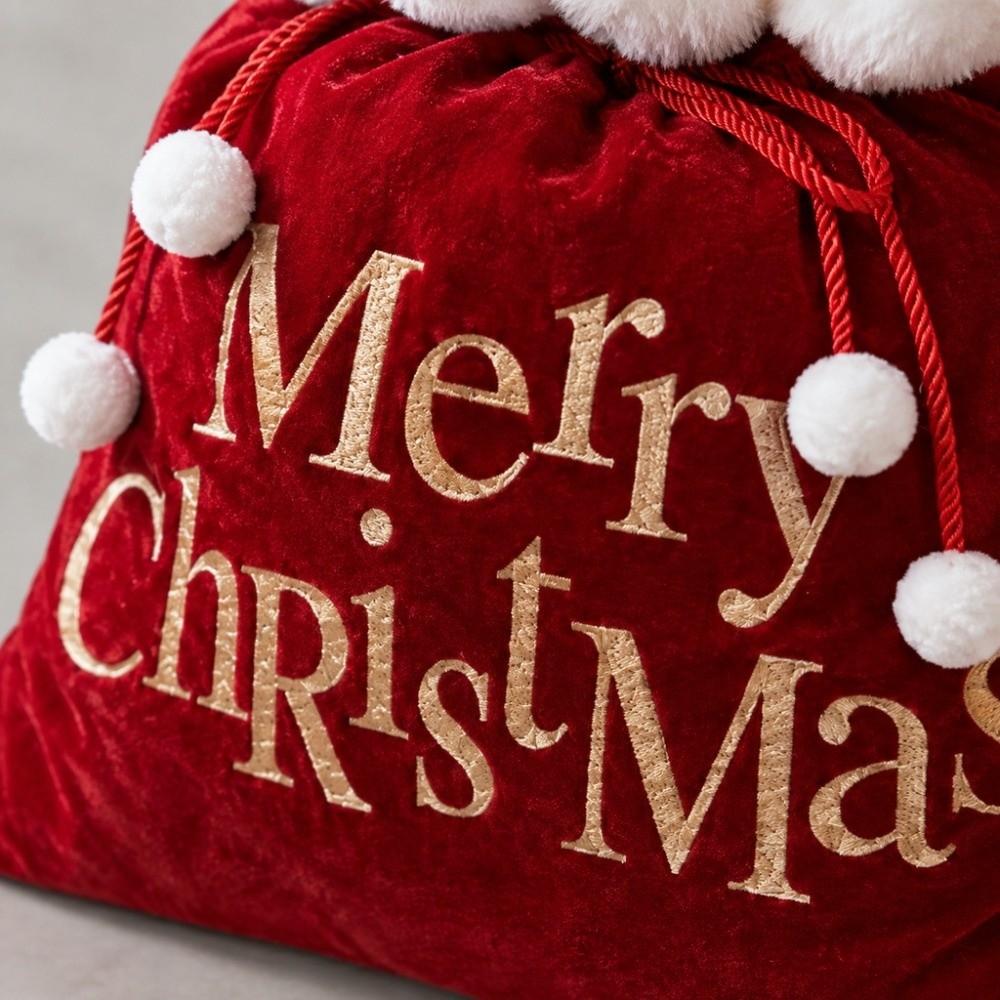 Golden Accents Santa Claus Gift Bag 50x70cm Large Size Velvet Drawstring Bag New Year Gift