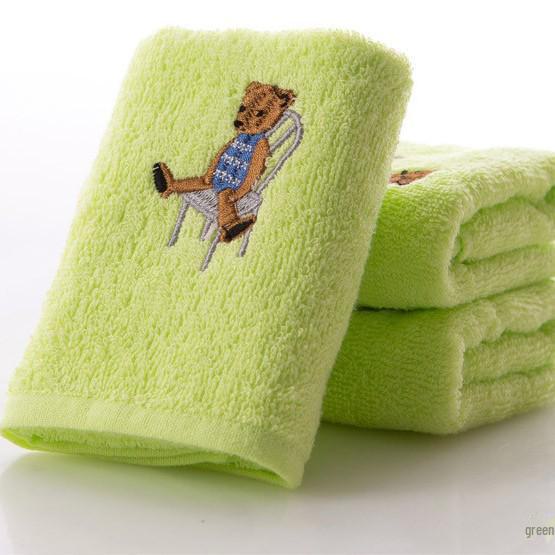 Мягкое впитывающее детское полотенце для лица из чистого хлопка с золотой вышивкой