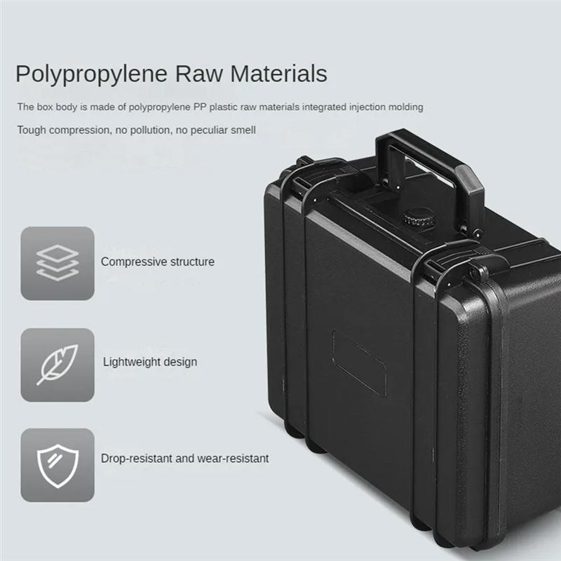 AS60-Портативный чемодан Утолщенный пластиковый жесткий кейс Оборудование Аппаратный ящик для инструментов Большой емкости Инструментальный ящик с губкой