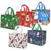 Christmas gift bag with a Santa Claus, snowman, and candy design. Ideal for Christmas parties and home decor. New Year 2025.