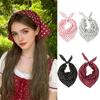 Thin Polka Dots Triangle Scarf Polyester Head Wraps Elegent Foulard Hair Band  Women