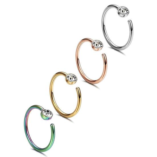 Кольцо в носу, стильное, приятное для кожи, разноцветное, не пирсинговое, обруч для носа