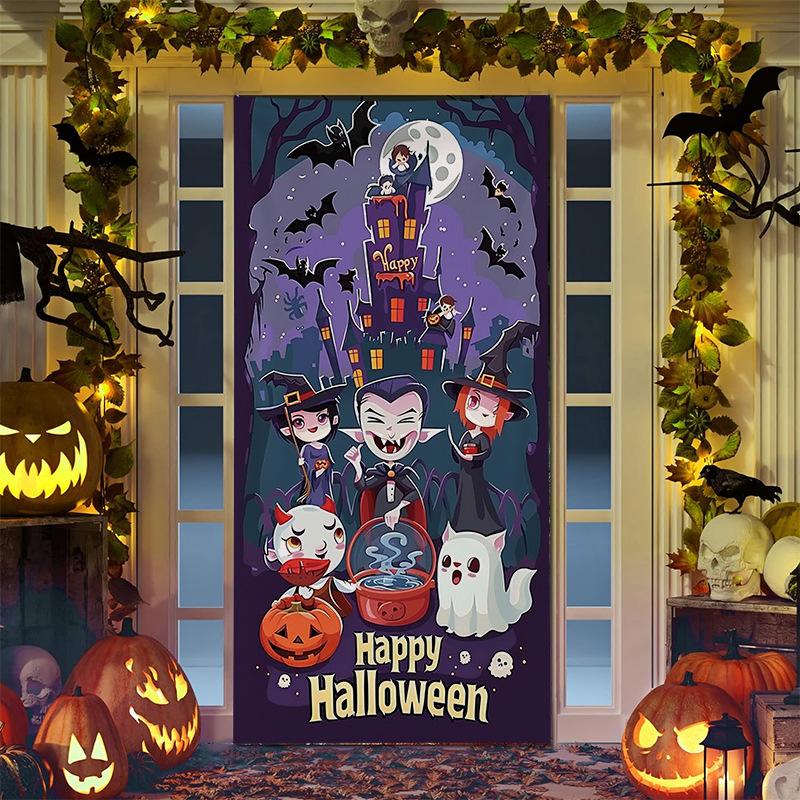 Bat Halloween Door Decoration Hanger Sticker Tapestry Decor Background Cloth Halloween Banner