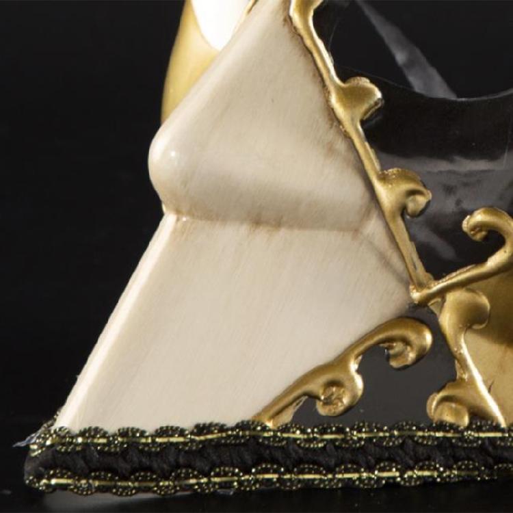 Artisanal Full Face Carnivals Masquerade Mask Men's Lace Trim Venetian Phantom Look Eyemask with Ribbon for Festivities