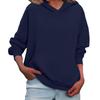 Women's Loose Long Sleeved Solid Color Casual Fleece Pullover Hooded Sweatshirt