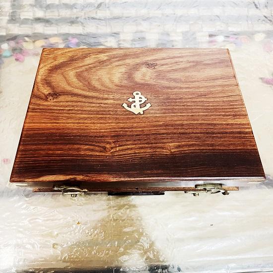 Sextant 20.32 Cm Gift, Vintage Style Wooden Box Fitted, Nautical Marine Navigational