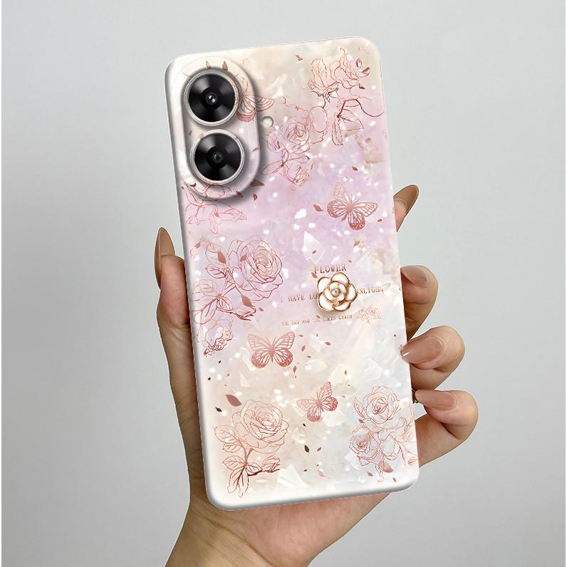 Для Realme Note 60 Чехол Красивый Цветок Защита Камеры Чехол для Телефона Для Realme Note 60 60x Мягкий Ударопрочный Чехол Funda Note60 Etui
