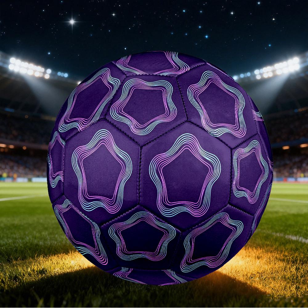1pc Neon Star Frame Size 5 Soccer Ball Professional Match Training Football Indoor &Outdoor Sports Ball Lightweight Durable c6593