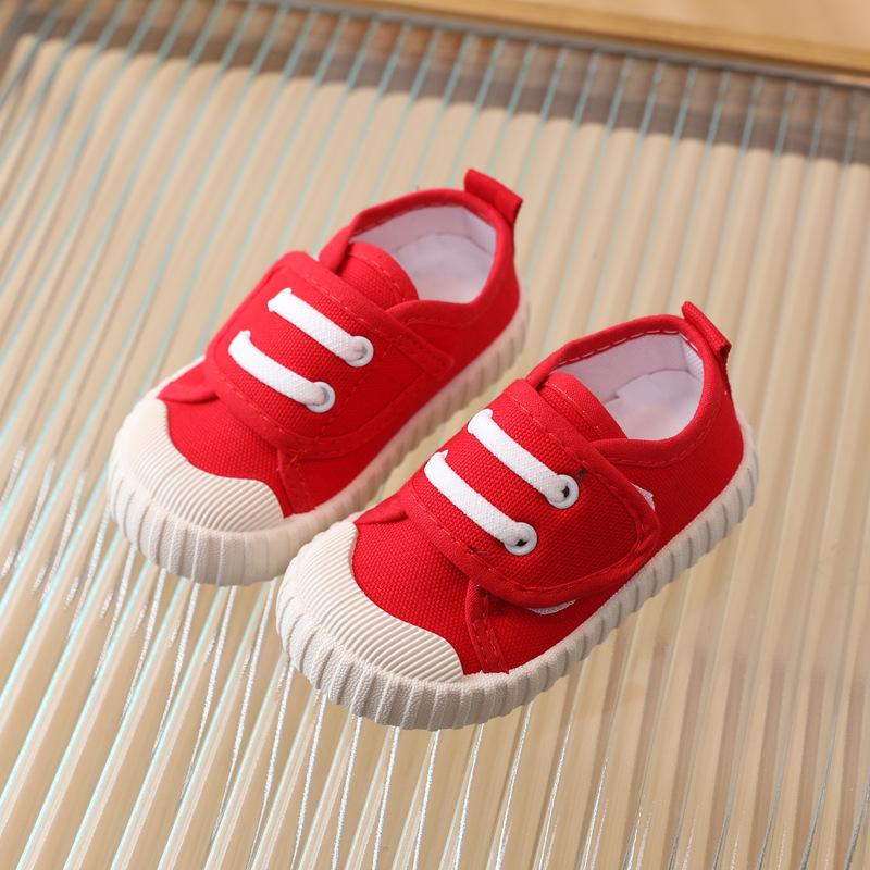 Детские низкие кеды из парусины на липучках - мягкая подошва, весна/осень, белые, унисекс, детская обувь