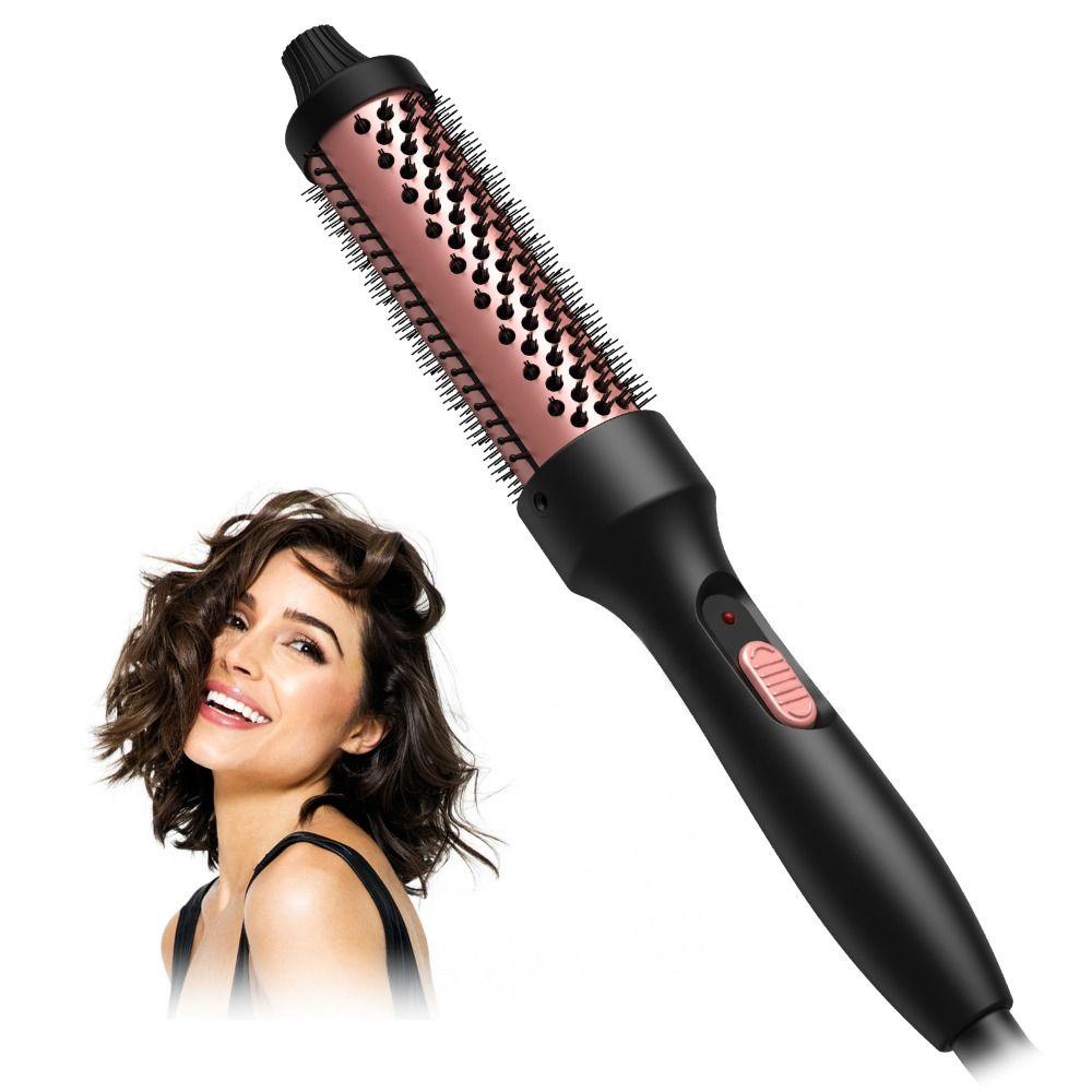 3 IN 1 Heated Curling Iron Brush Volumizing Brush Styling Tools Hot Curling Comb Home