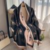 Korean Version Printed Imitation Cashmere Scarf Women'S Winter Double-Sided Thickened Neck Protection Scarf Air Conditioner Shawl