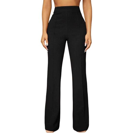 Женские брюки от костюма с высокой посадкой, однотонные, с застежкой-молнией, классические брюки для платья, для бизнеса, для работы, для поездок, для школы