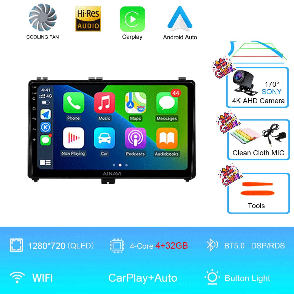 9-дюймовый Android 14 автомобильный радиоприемник для Toyota Prius V Plus Alpha 2012 2013 2014 2015 стереоплеер GPS навигация Carplay Auto LHD RHD DVD