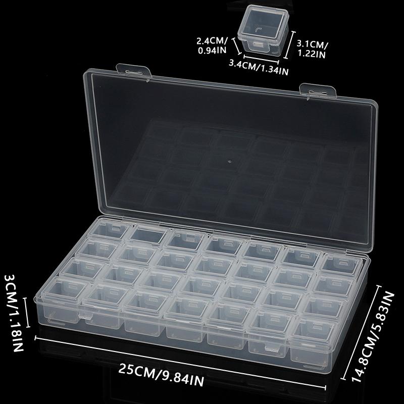 Маленький прозрачный пластиковый органайзер для бисера, контейнеры для хранения бисера и страз с откидной крышкой для хранения мелких предметов, рукоделия, ювелирных изделий