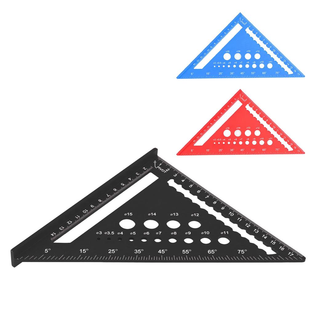 7-дюймовая треугольная линейка, метрический стропильный угольник, 90-градусная линейка, транспортир, алюминиевый сплав, деревообработка