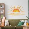 Мультяшная наклейка на стену с закатом, наклейка на стену с солнцем для гостиной, спальни, домашнего декора, легко снимается и клеится, настенное искусство
