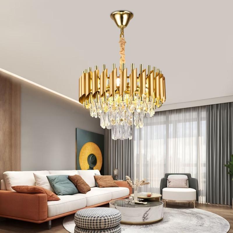 Modern Bedroom Living Dining Room Lighting Luxury Crystal Pendant Lights Gold Ceiling Chandelier Indoor Decorations Led Fixture
