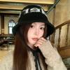New Korean version ins~ Letter knitted basin hat women's autumn and winter versatile face small warm bucket hat bucket hat