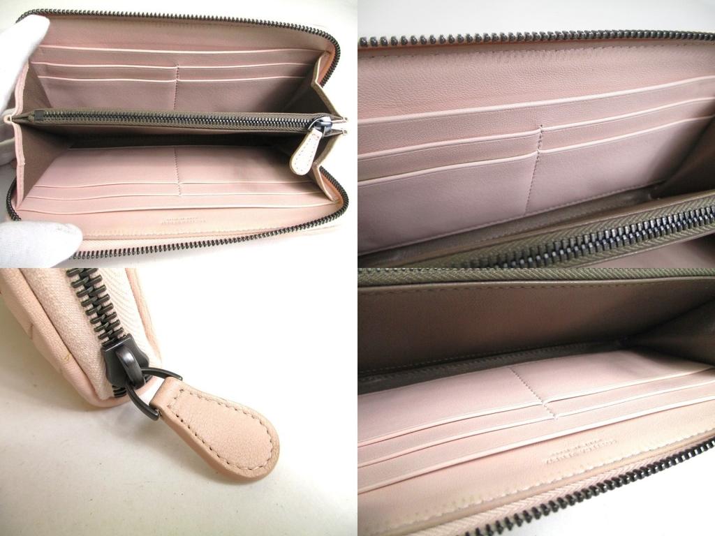Authentic BOTTEGA VENETA Intrecciato Light Pink Leather Round Zip Wallet Purse #a442  Refurbished