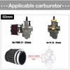 50mm/2" Motorcycle Air Intake Filter Cleaner Adjustable Clamp Washable Silver x3