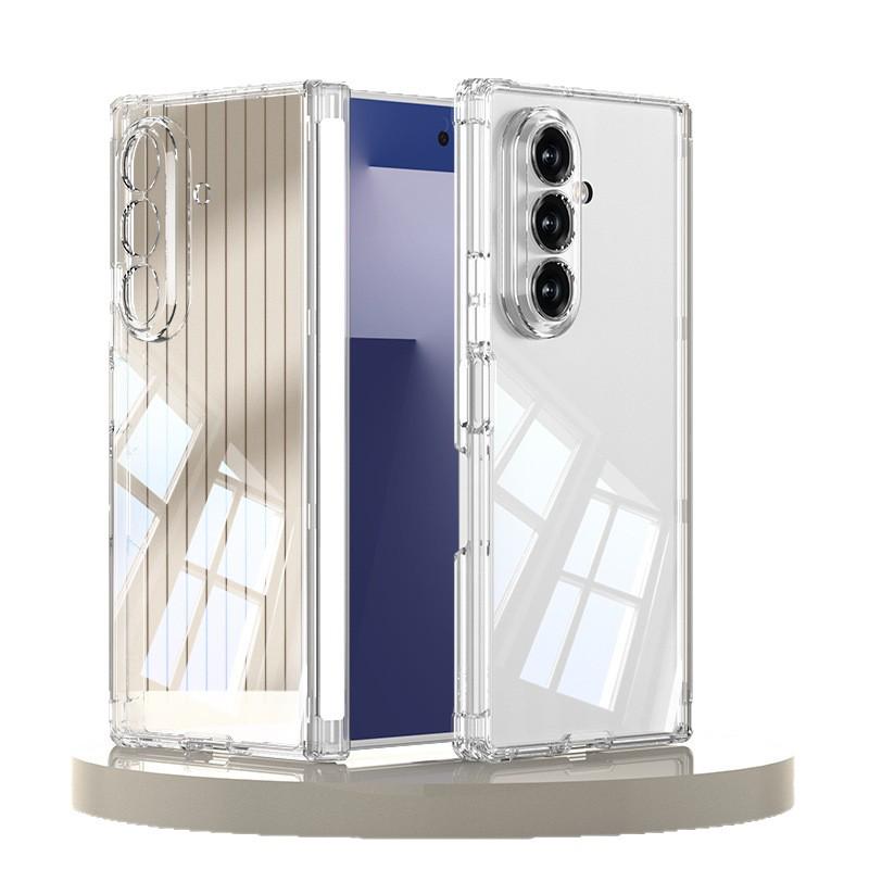 Магнитный прозрачный защитный чехол для Samsung Z Fold7 со встроенной защитной пленкой-подушкой