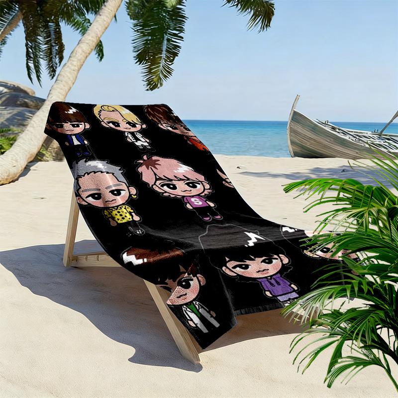 Snowman anime 2D Flat Print Beach Towel, Large Soft Quick Dry Towel for Beach Camping SwimmingZSTJ0915413